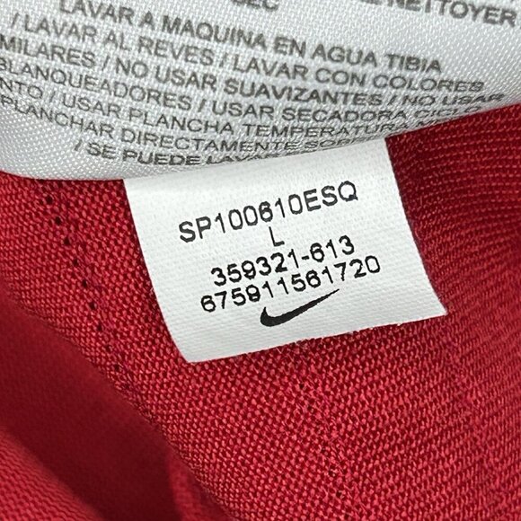 Nike Tiger Woods Polo Shirt Mens Large Red Dri Fit Embroidered Bird Golf Stretch - Picture 14 of 14